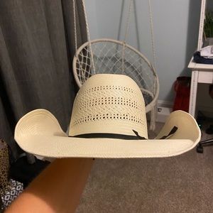 American straw cowboy hat
